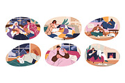 People freezing at home set, a Person Illustration by PaperTrident (Thumbnail 1 of 7)