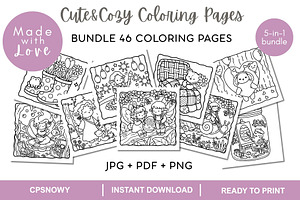 Cute&Cozy Bundle Coloring Pages