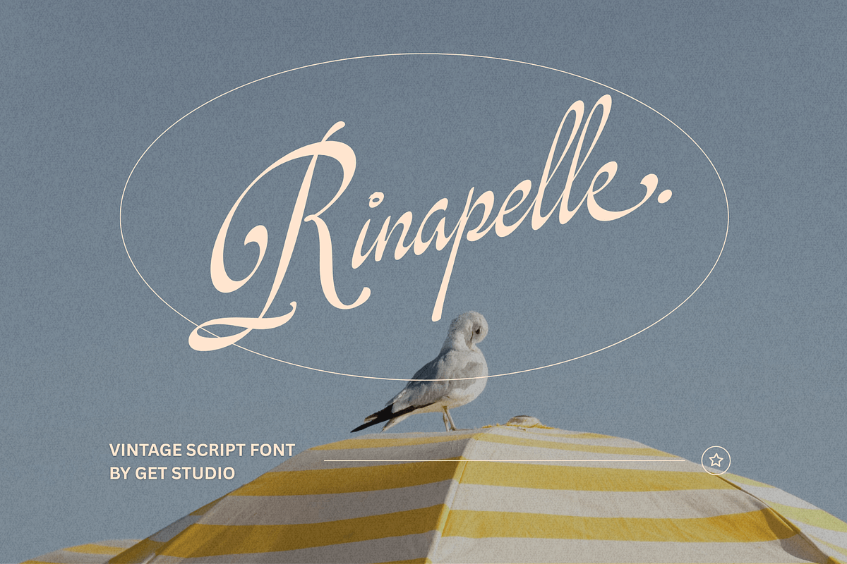 Rinapelle - Vintage Script Font, a Script Font by Get Studio (Photo 1 of 15)
