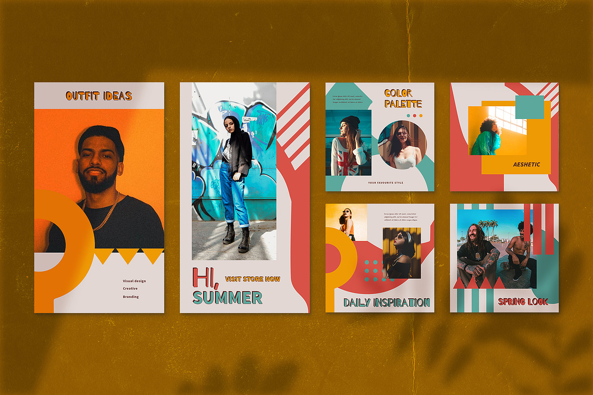 Geomei 90' Instagram Templates, a Social Media Template by Azruca (Photo 6 of 9)