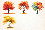 Watercolor Autumn Trees Clipart, an Illustration by Dream Creation (Thumbnail 6 of 6)