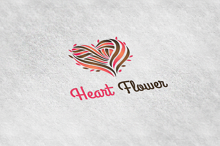 Heart Flower Logo Template