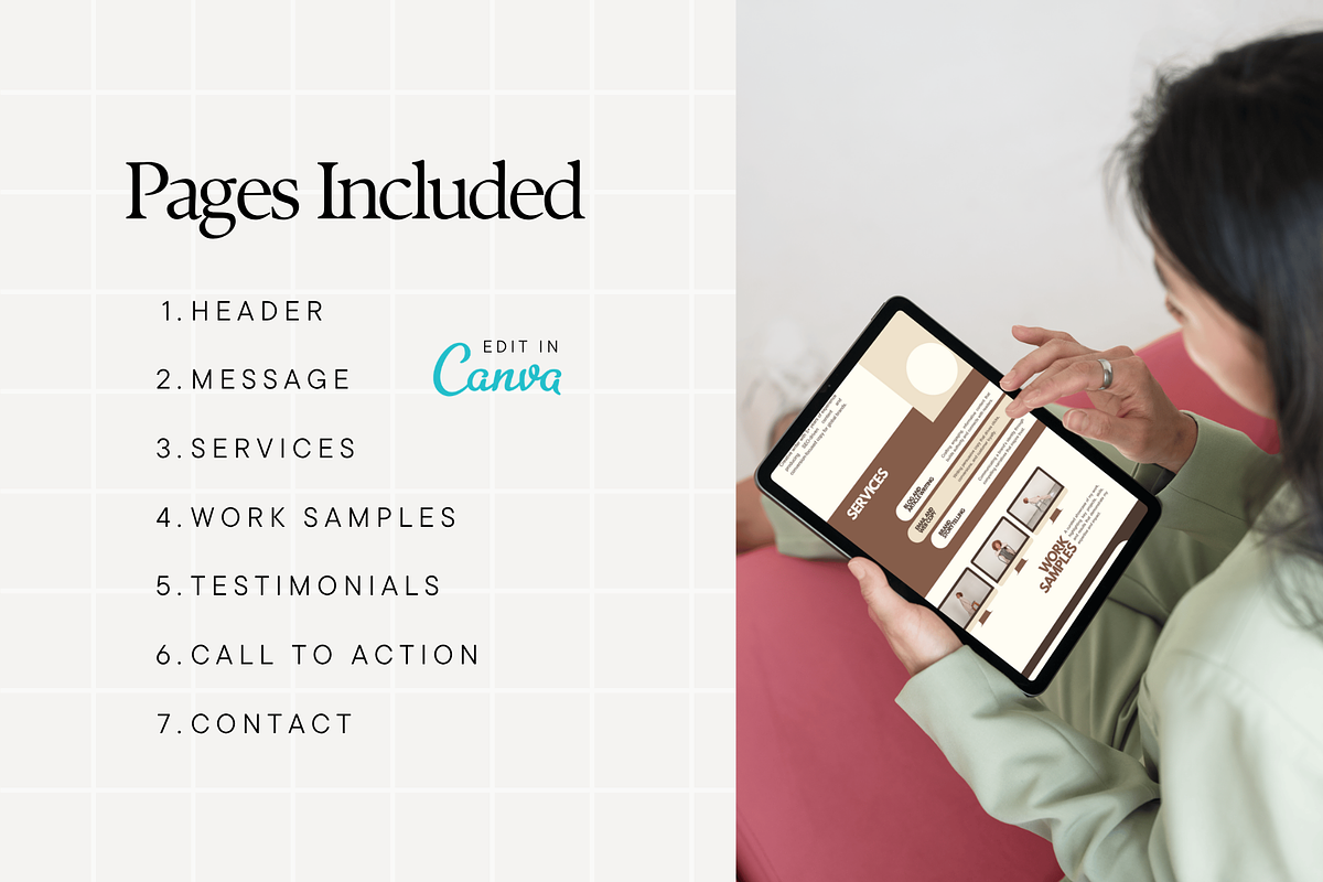 Portfolio Canva Website Template, a Landing Page Template by Anna Design Studio (Photo 3 of 8)