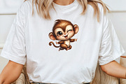 Funny Cheeky Monkeys Clipart, an Illustration by CraftArtStudio (Thumbnail 4 of 6)