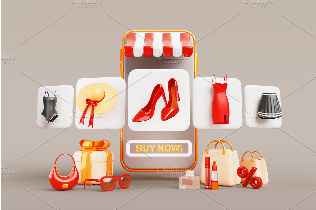 Online fashion shop sale concept, a Finance Illustration by Marozhkastudio