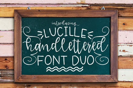 Lucille Hand Lettered Font Duo