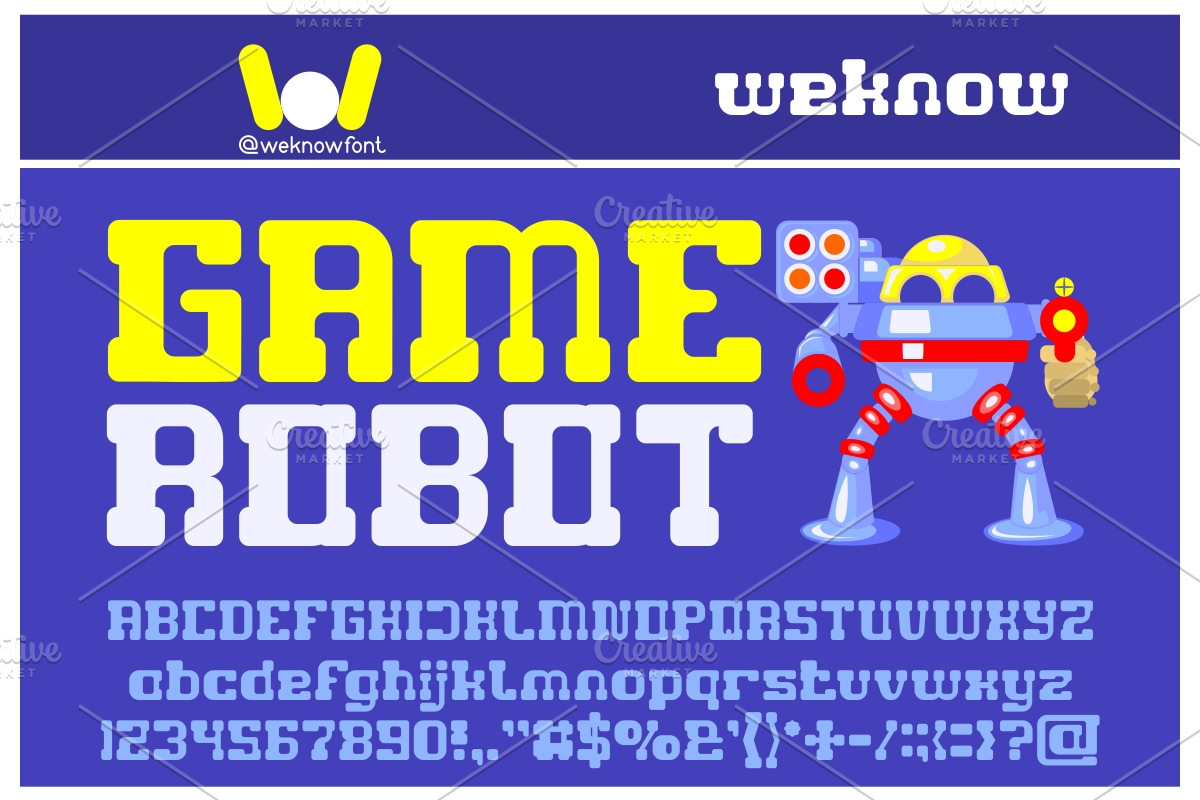 Game Robot font, a Font by weknow (Photo 1 of 5)