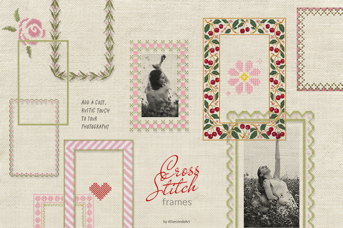 Cross Stitch 80+ Scrapbook frames, an Object Graphic by 60secondsArt (Photo 5 of 10)