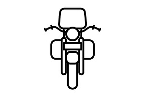 Motorcycle icon, an Outline Icon by Sumberpangan