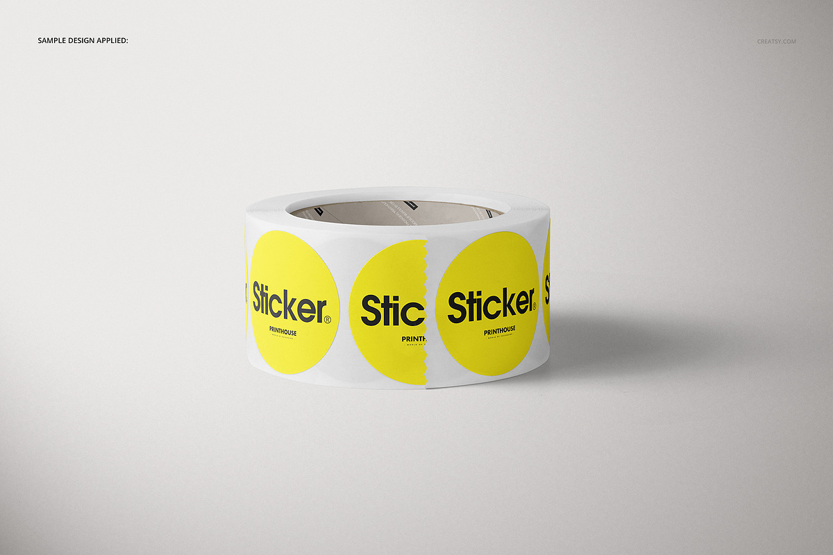 Round Roll Stickers Mockup Set, a Household Mockup by creatsy5 (Photo 3 of 15)
