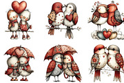 Whimsical Valentine Love Birds PNG, an Illustration by CraftArtStudio (Thumbnail 5 of 6)