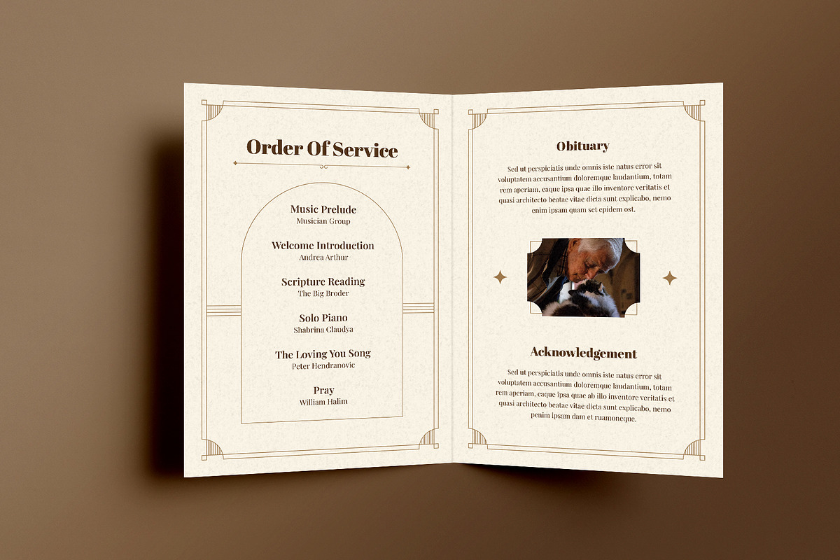 Classic Minimal Funeral Program, a Brochure Template by Neermana (Photo 4 of 4)