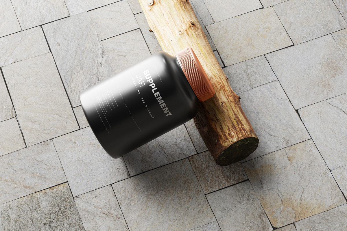 Supplement Jar Mockup, a Cups & Container Mockup by pmvch (Photo 9 of 9)