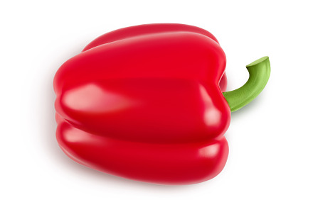 red sweet bell pepper isolated on, a Food & Drink Photo by NataPhoto