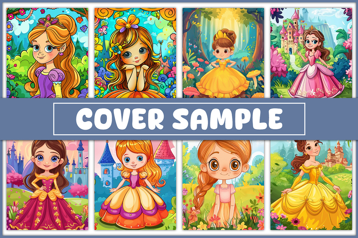 100 Princess Coloring Pages, a Person Illustration by BrightMart