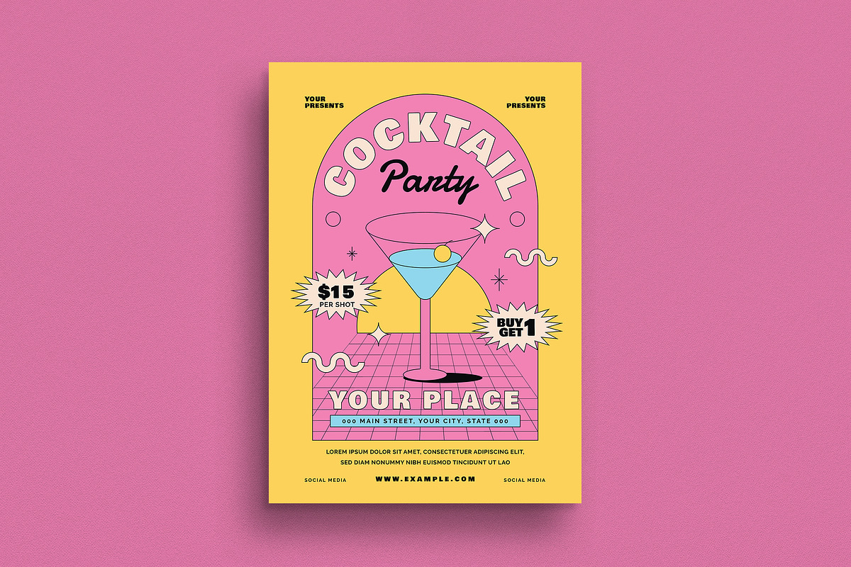Summer Cocktail Party Flyer, a Flyer Template by Guuver (Photo 1 of 3)