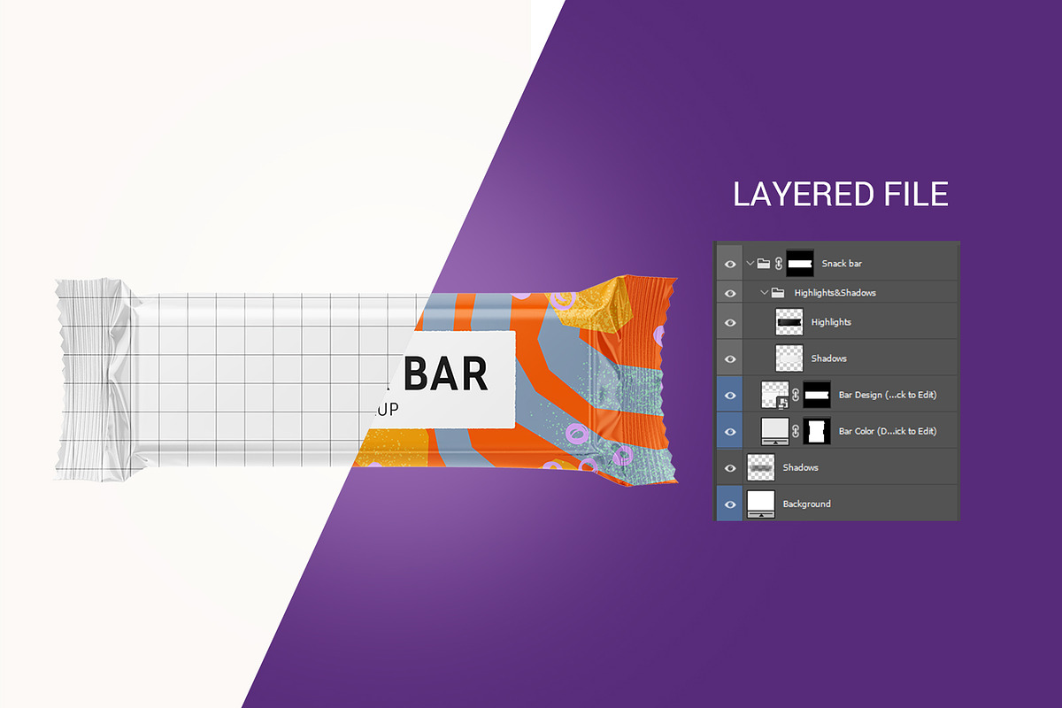 Snack bar mockup, a Packaging Mockup by ShooShooShop (Photo 3 of 4)
