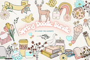 Cute Pastel Spring Doodle Clipart, an Object Graphic by Murphy & Frank (Thumbnail 1 of 8)