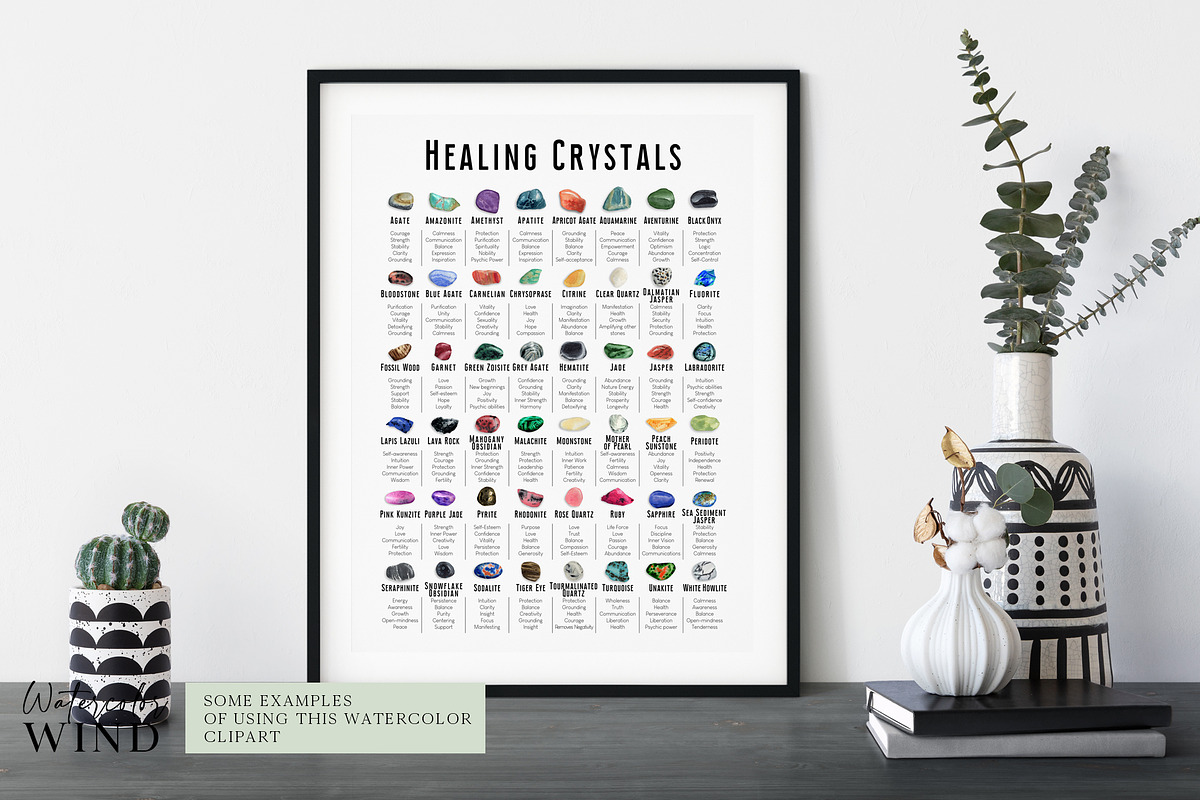 Watercolor gemstone clipart, an Illustration by Ksenia Shmakova (Photo 10 of 13)