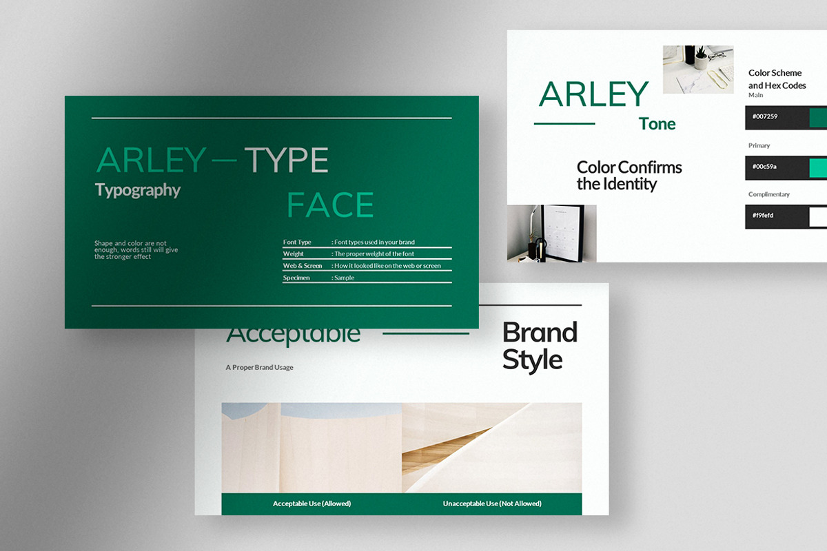 Arley - Modern Brand Guideline PPT, a Presentation Template by peterdraw (Photo 4 of 5)