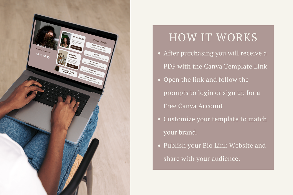 Social Media Link In Bio Page Canva, a Landing Page Template by The Chaos Project (Photo 7 of 7)