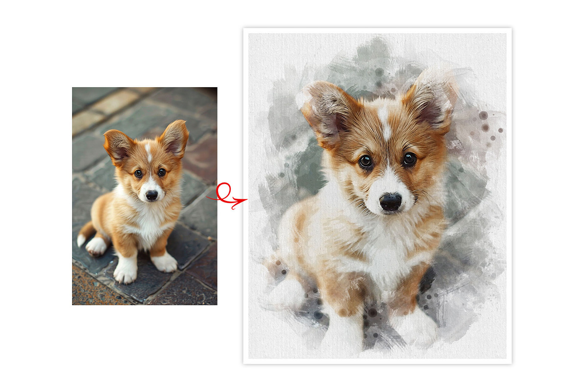Dog Watercolor Photo Effect, an Action Add-On by Photoshop Action (Photo 12 of 19)
