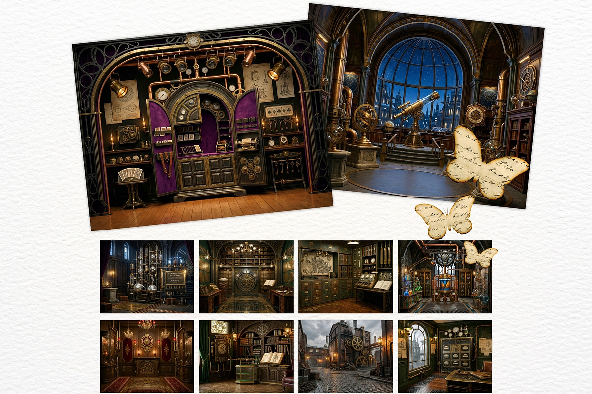 Brass Requiem Steampunk Backdrops V2, a Background Graphic by ThatsDesignArt (Photo 7 of 12)