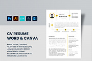 cv resume word and canva template, a Resume Template by mijli (Thumbnail 2 of 10)