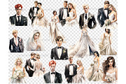 Bride and Groom Clipart, a Person Illustration by GlamArtZhanna (Thumbnail 5 of 5)