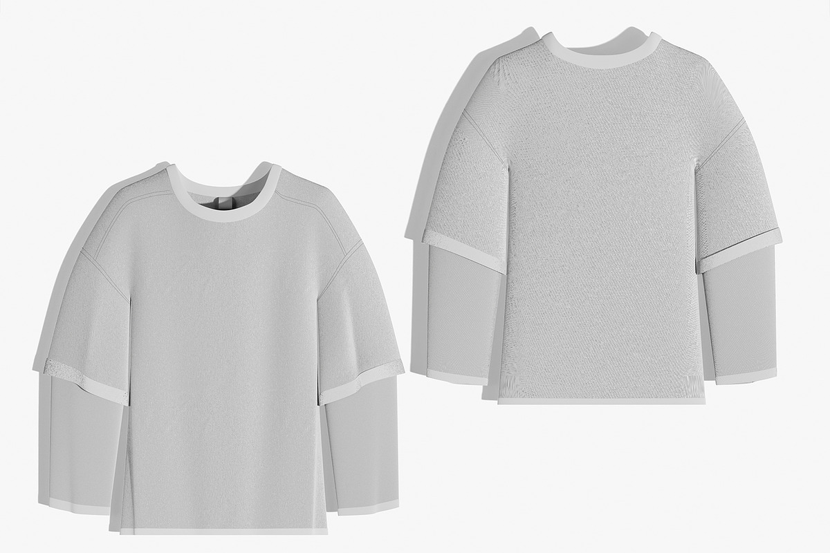 Double Layer Sleeve T-shirt Mockup, a Shirt Mockup by Unerispace (Photo 3 of 5)