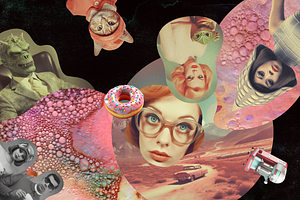 Retro Futuristic Movies Collage Kit