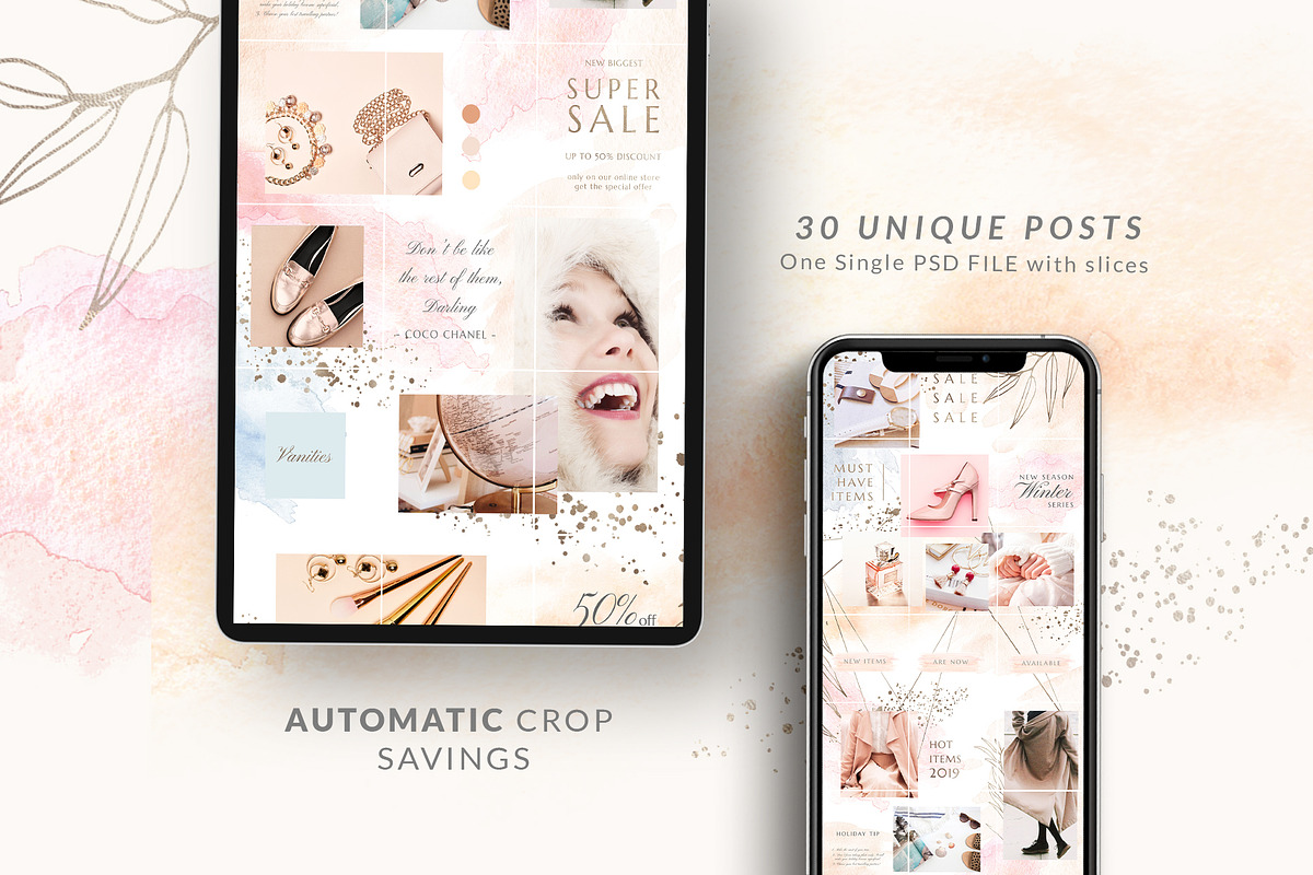 Puzzle Instagram - Canva & PS, a Social Media Template by Eviory