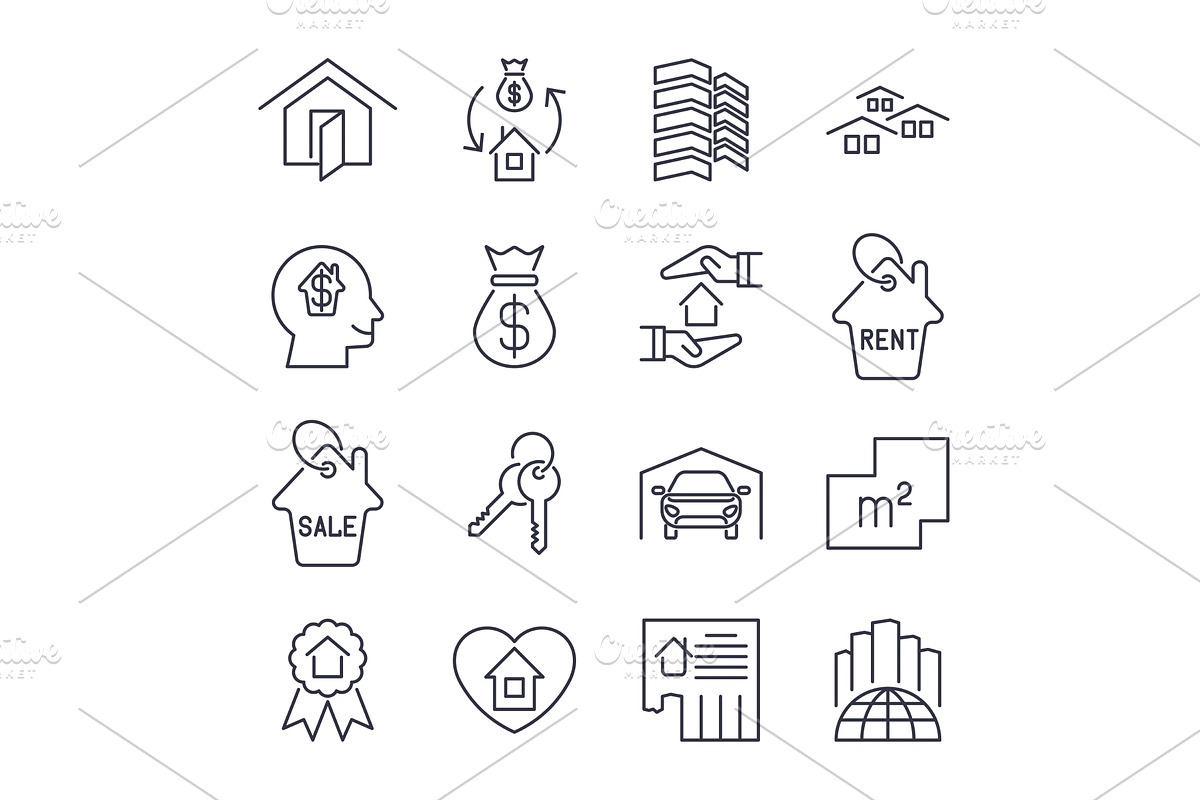 Real estate icon suitable for info, a Finance Illustration by defmorph