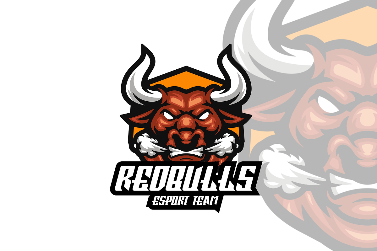 Red Bulls Esport Logo Design., a Branding & Logo Template by VectorCraft