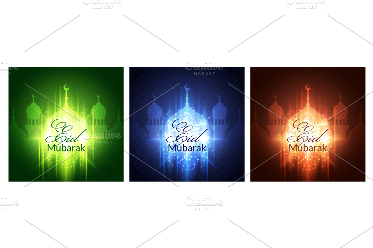 Eid Mubarak Greeting Cards, a Decorative Illustration by Lianella's Shop (Photo 2 of 2)