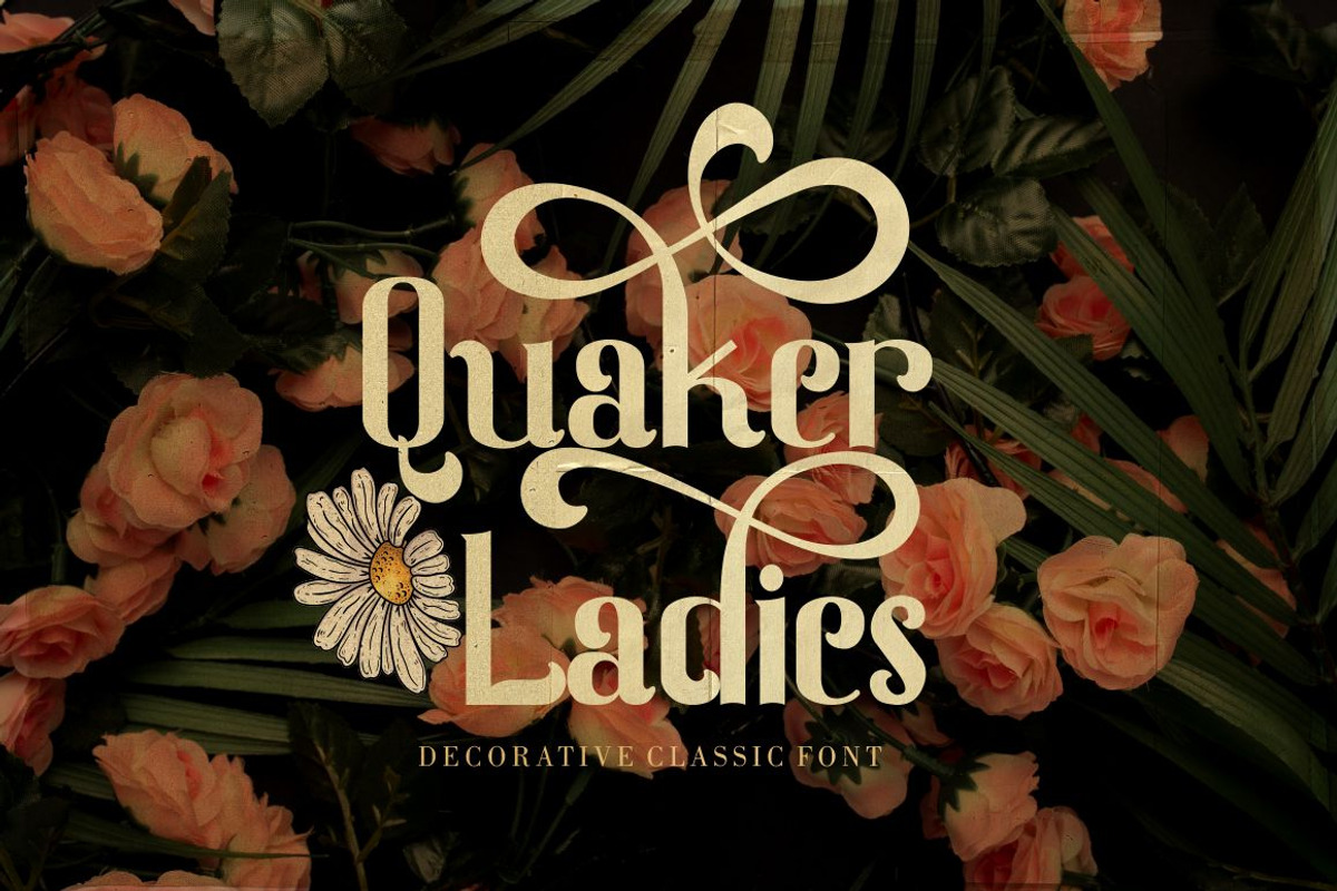 Quaker Ladies - Decorative Classic F, a Serif Font by PutraCetol Studio (Photo 1 of 11)