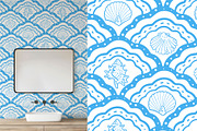 Seashells Lineart vector patterns, a Pattern Graphic by Carpet Tapete Pretzel (Thumbnail 4 of 14)