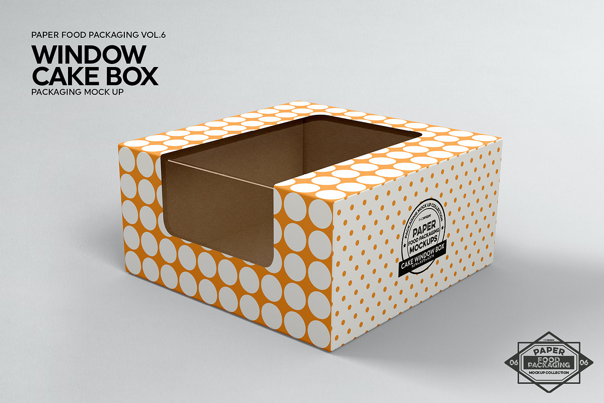 Cake Window Box Packaging Mockup, a Packaging Mockup by INCDesign (Photo 2 of 6)