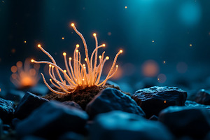 Glowing plant on rocks wallpaper,, a Nature Photo by Artonix