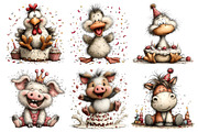 Quirky Birthday Animals PNG Clipart, an Animal Illustration by Nicolle's Colorful Art (Thumbnail 5 of 5)