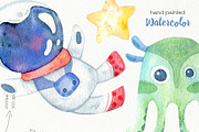 Watercolor Space Clipart, an Illustration by OllyKo Art (Thumbnail 5 of 5)
