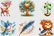 Watercolor Little Fairy Tale Clipart, an Illustration by Black Bird Studio (Thumbnail 3 of 6)