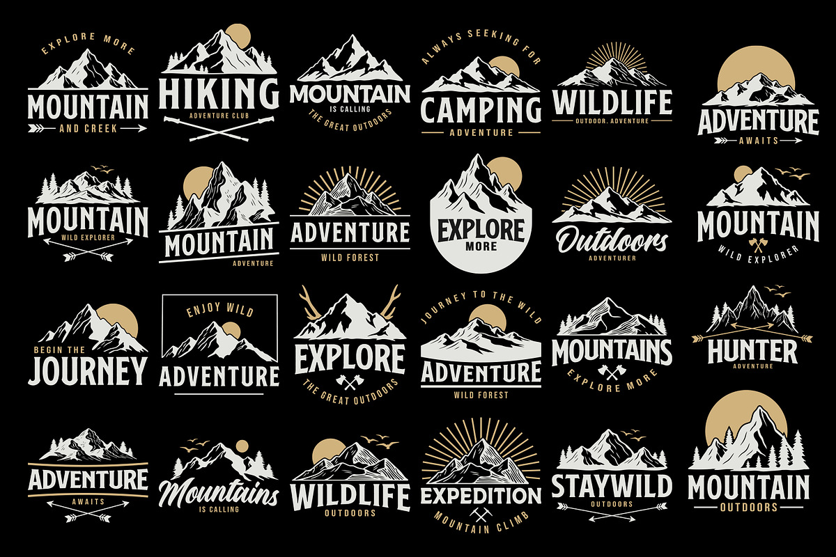 Mountain Adventure Logo Bundle, an Illustration by Tekuni (Photo 5 of 16)
