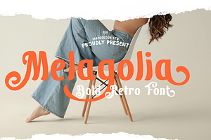 Melagolia Retro Script, a Script Font by madeDeduk