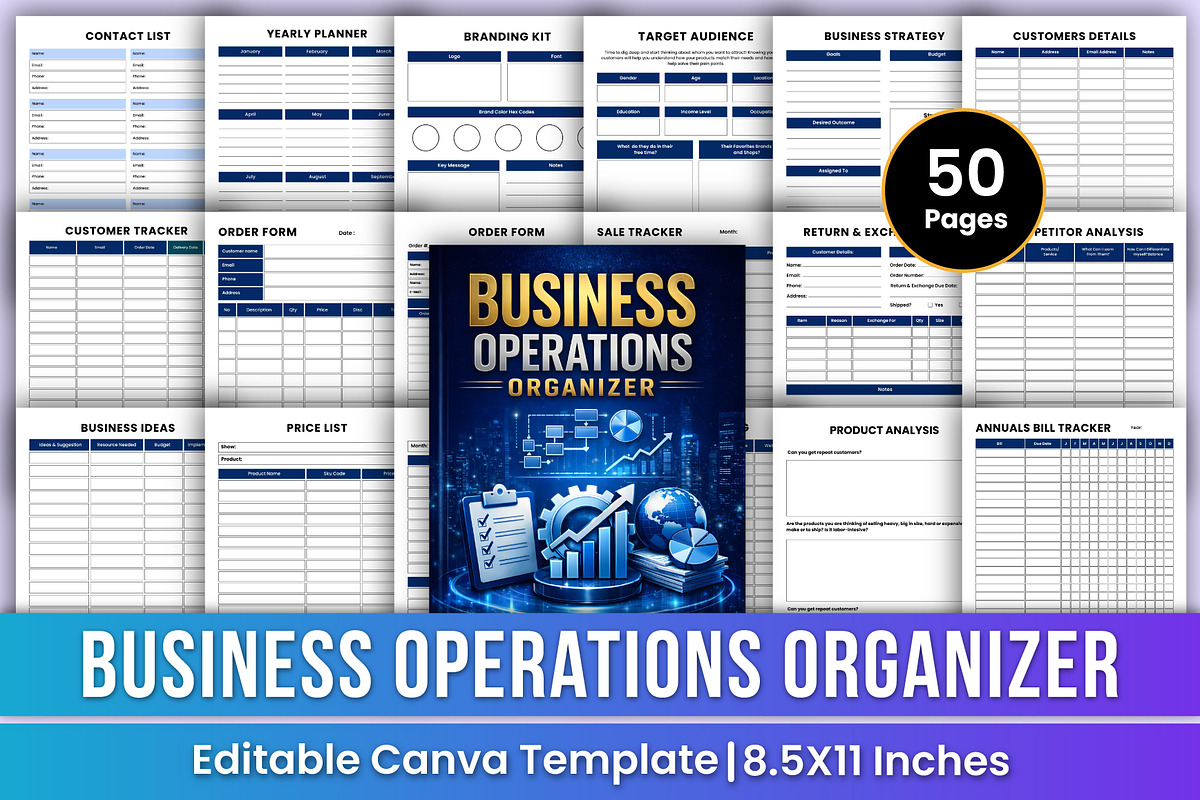 Business Operations Organizer Canva, a Stationery Template by Mustafiz (Photo 1 of 7)