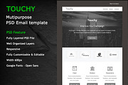 TOUCHY-PSD RESPONSIVE EMAIL TEMPLATE, an Email Template by Pennyblack Templates (Thumbnail 1 of 3)