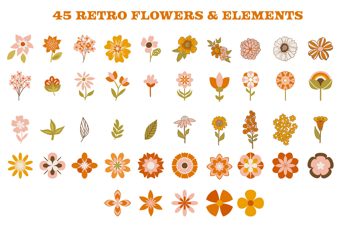 Happy Day Retro Graphics & Patterns, an Illustration by Wild Twig Co (Photo 2 of 13)