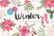 Winter Holiday Watercolor Clip Art, an Illustration by Emerald & Ivy Studios (Thumbnail 1 of 3)