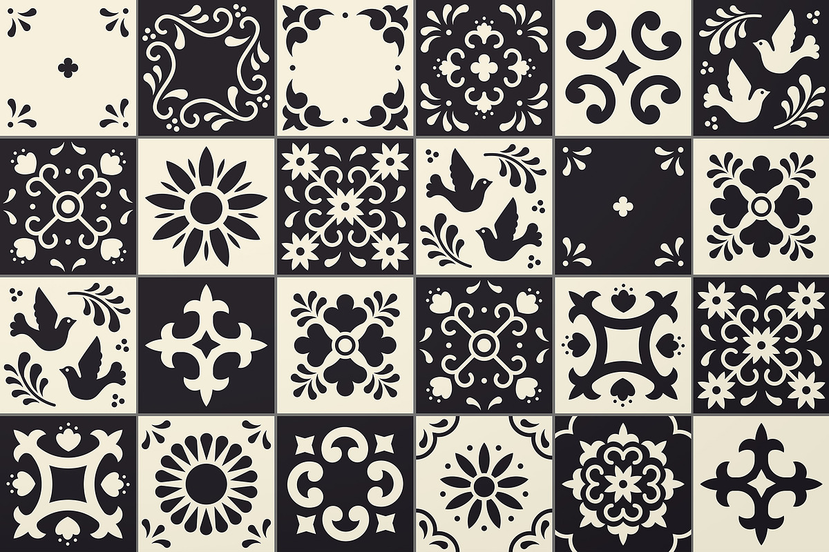 Mexican Talavera Tiles Patterns Set, a Pattern Graphic by Krolja (Photo 2 of 5)