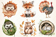 Autumn Forest Animal Set, an Illustration by DreamCafeArt (Thumbnail 3 of 7)